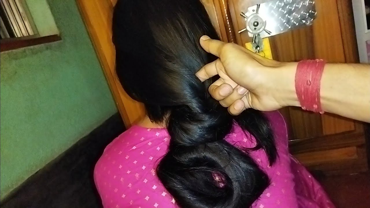 Silky And Sinning Long Hair Pulling | Beautiful Indian Girl Long Hair