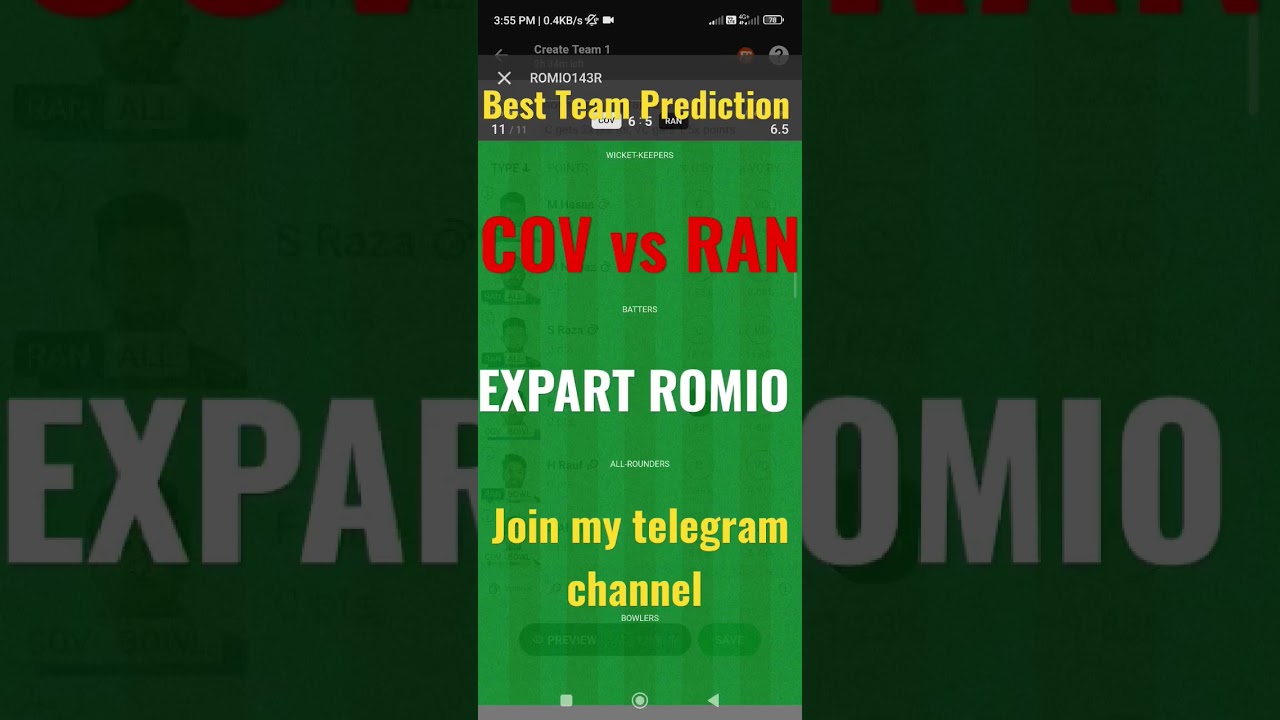 COV vs RAN Dream11 Prediction Today, Match 2, BPL 2023 Fantasy Cricket Tips: Dream11 Team,