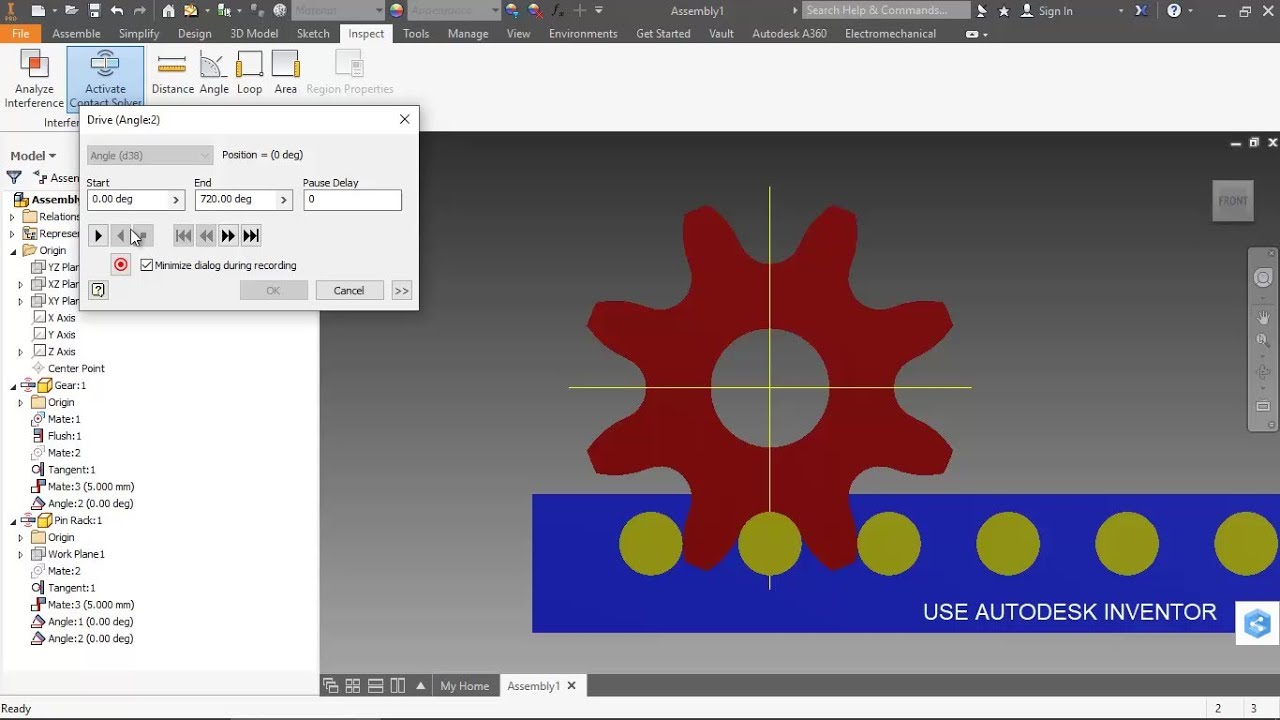 Gear Pin rack drive Autodesk Inventor YouTube