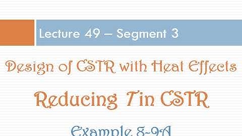 Lecture 49 - Seg 3, Chapter 8, Example 8-9 (A): CSTR with a Cooling Coil (Solving with Calculator)