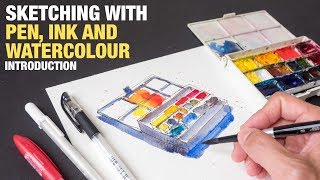 Pen and Ink Drawing with Watercolor Wash – Pen and Ink Techniques