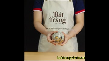 CHOÉ THỜ HOẠ TIẾT SEN MEN RẠN VẼ VÀNG _ BÁT TRÀNG VIỆT NAM