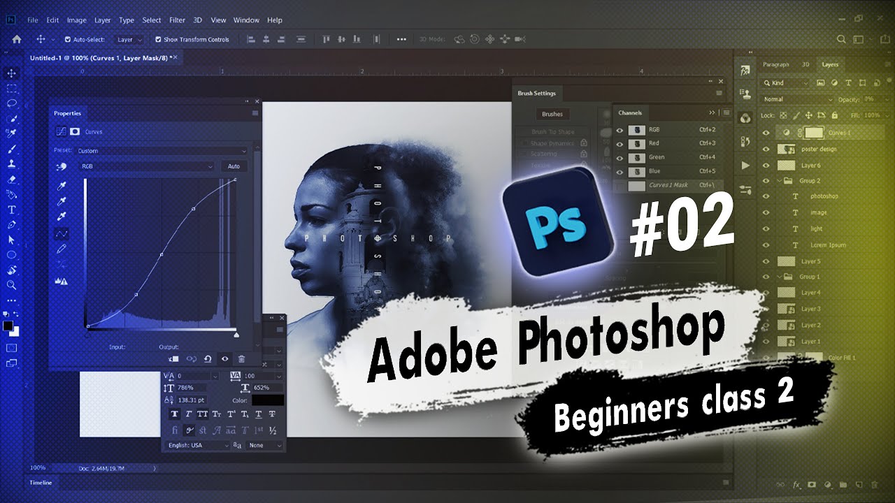 Basic Photoshop Tutorial class #2 For beginners In Hindi | Adobe ...