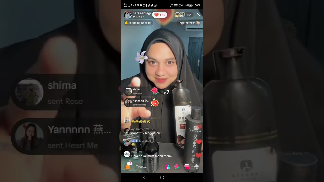 Harszan Live 03.02.2026  II  Produk Candyta  II  Ada Yang Merindu  II  1st Live Shopping Ranking 