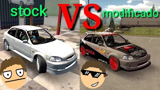 Honda Civic STOCK vs MODIFICADO en car parking multiplayer / acceleration |ELNICO|