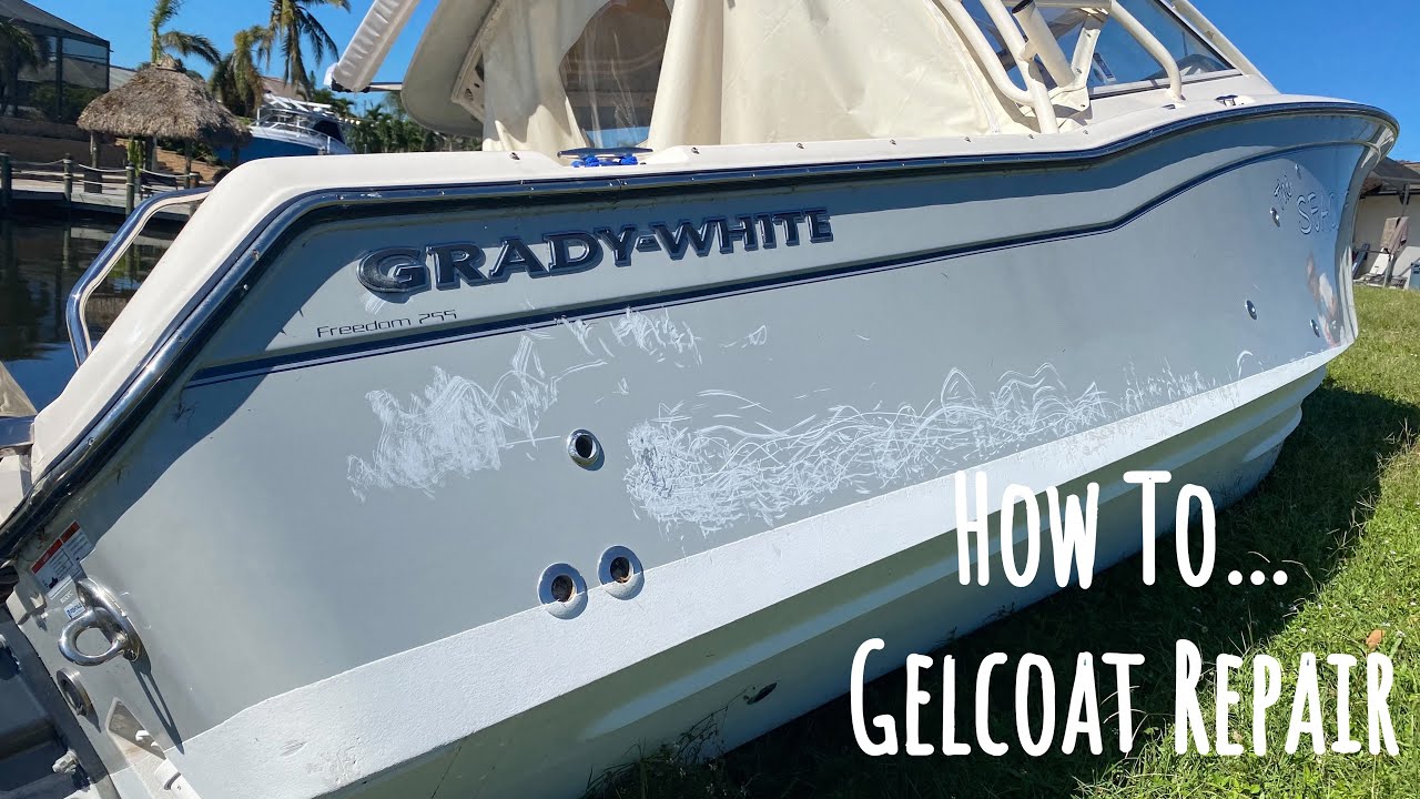 How To Gelcoat Repair Grady White Hurricane Ian Storm Damage Dock Rash YouTube