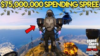 GTA Online: The Doomsday Heist - $75,000,000 SPENDING SPREE! BUYING JETPACK, DELUXO & MORE