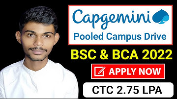 Capgemini Pooled Campus Drive 2022 | For BSC & BCA Students | Apply Now
