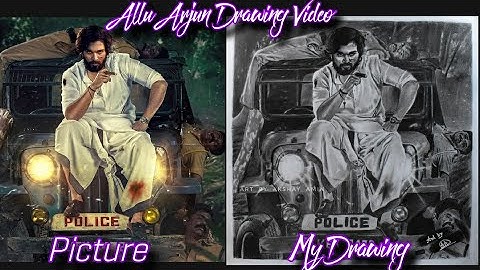 #Pushpa #AlluArjun drawing video| AA🔥 Pushpa movie poster | stylish star |🔥 Pushpa trailer