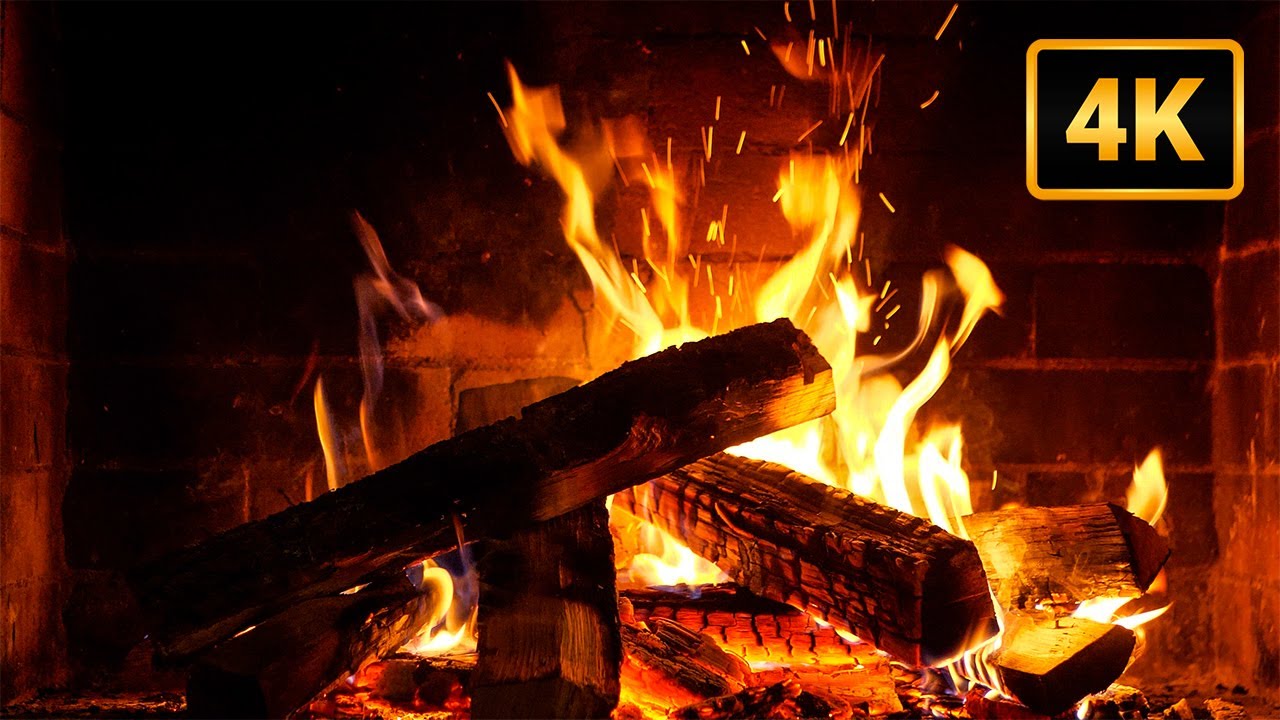 🔥 Peaceful Fireplace Ambience 4K with Jazz Music. Enjoy Cozy Retreat w/ Bonfire & Best Jazz Playlist