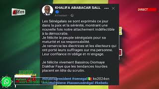 Message de Khalifa Sall à travers un tweet félicitant Bassirou Diomaye Faye