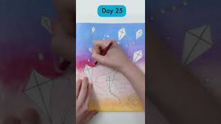 Day 25: Colorful Coloring Page Background Idea with Colored Pencils - 30 Days of Creativity