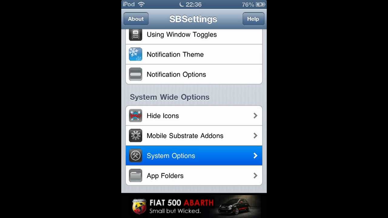 Скачать программу sbsettings