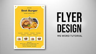 A4 food Flyer Design in MS Word | Printable Flyer Design Tutorial