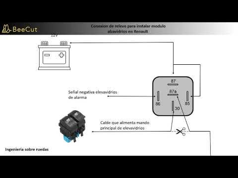 como instalar modulo eleva vidrios Renault ( diagrama de conexión