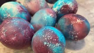 Dyeing eggs for Easter