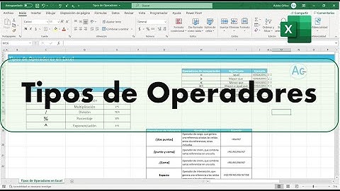 Tipos de Operadores en Excel