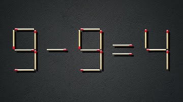 Move only 1 stick to make equation correct | Matchstick Puzzle 9-9=4