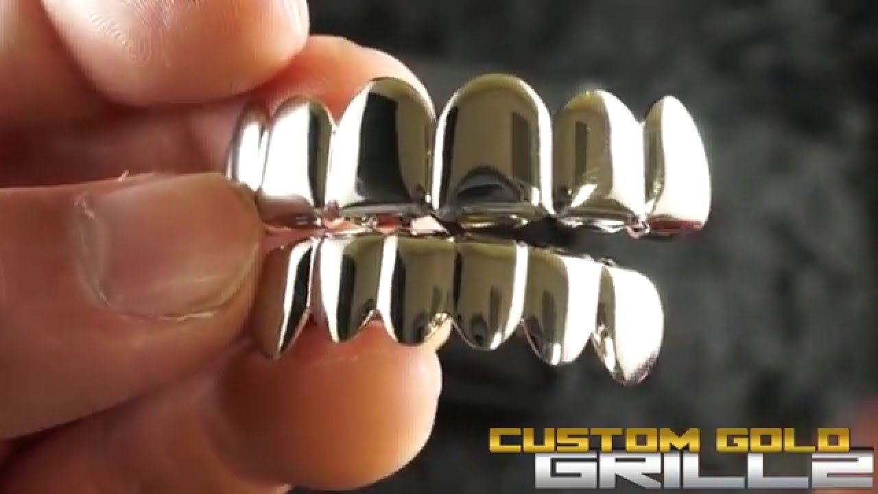 14k Silver 6 Tooth Grills by Custom Gold Grillz YouTube