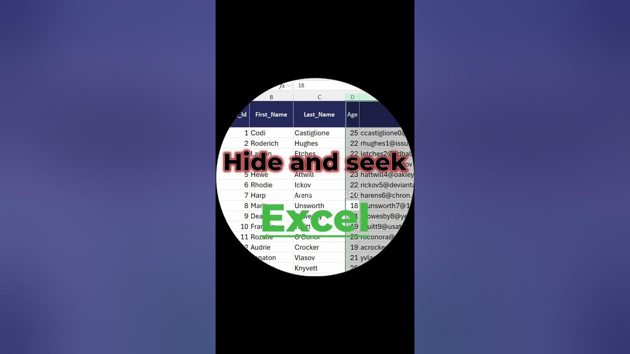 Hide and unhide columns and rows in excel without mouse easy youtube