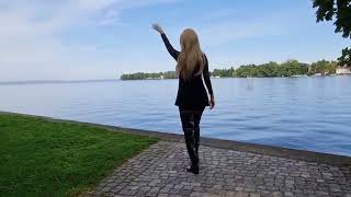 Granate Styling Walking Public, , , In Air, Thigh High Boots, Stockings