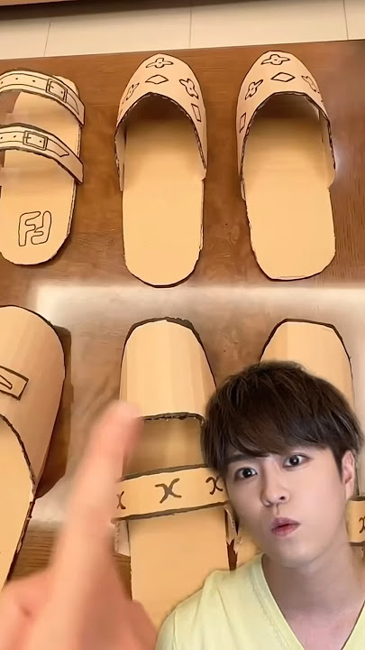 HOW TO MAKE CARDBOARD SLIPPERS！#asmr