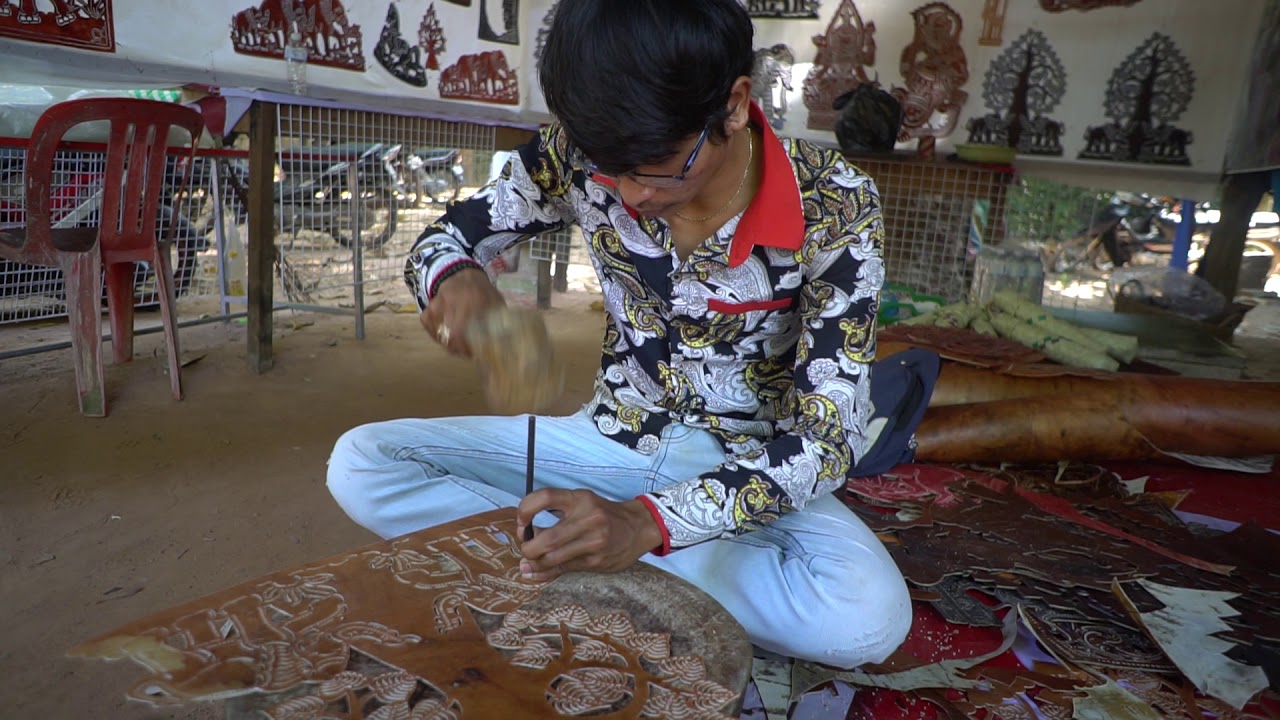 Making Leather Shadow Puppets in Cambodia - YouTube