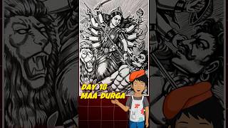 Day 18 – Maa Durga just deleted the evil 🗡️ #DurgaMaa #ArtShorts #30DaysArt