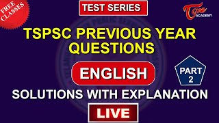 TSPSC English Previous Year Questions With Answers Live | Part-2 | Crash Course | Tone Academy screenshot 4