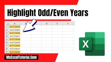 How to Highlight Odd and Even Year in Excel