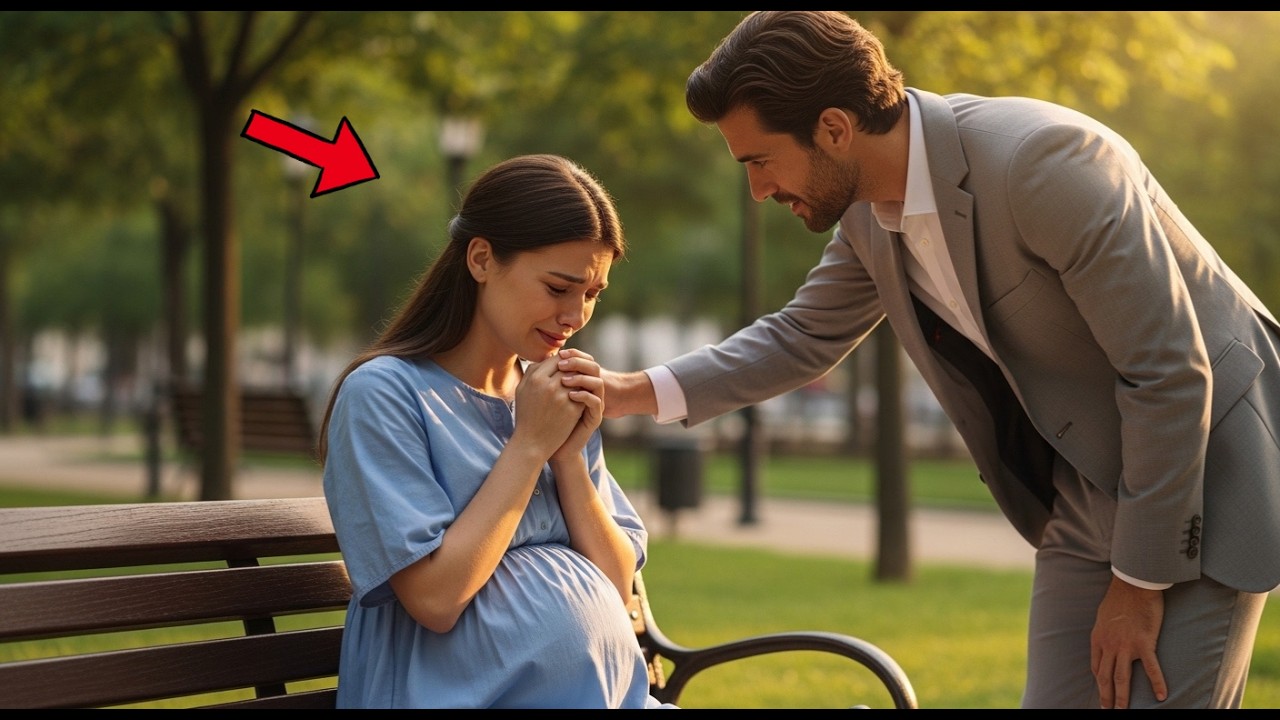 Una Mujer Embarazada Llora Sola En El Parque — Hasta Que Un Millonario Se Acerca