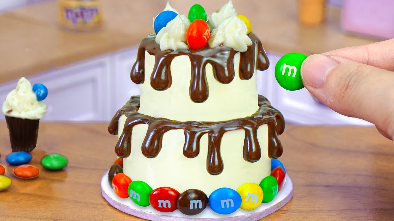 🎂 The Most Miniature Chocolate Cake Decorating with M&M Candy | Sweet Cake Idea Recipe