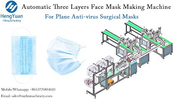 Automatic Three Layers Face Mask Making Machine with External Earloop Ultrasonic Welding