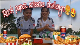 Rock paper scissors challenge with my boyfriend🍔🤩||food challenge✨#couple #foodchallenge #game 