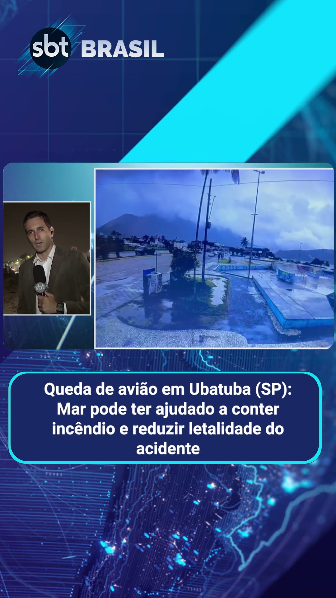 Mar pode ter ajudado a conter incêndio de acidente aéreo em Ubatuba | SBT Brasil (09/01/25)