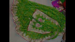 Kundan Work Saree Kundan Stone Work Border Designer Sarees.