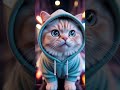 Kawaii Cat in a Hoodie at Night 🌙😺✨#shorts #trending #asmr #cat #cozynights