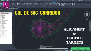 How to Create Cul-De-Sac Corridor in Civil 3d | Alignment and Profile Targets for Civil 3d Corridor