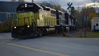 Pan Am Train Chase Pt. 2: POWA Slowly makes its way from Greene, Maine - Winthrop, Maine