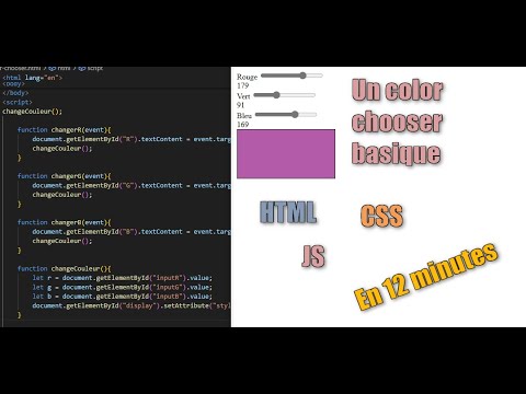 Un color chooser RGB en HTML, CSS et JS en 12 minutes chrono - YouTube