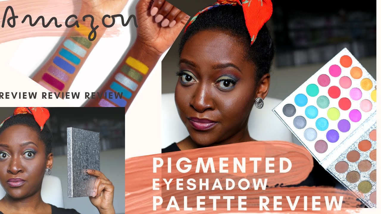 Pigmented Eyeshadow Palette from AMAZON Review on DARK SKIN YouTube