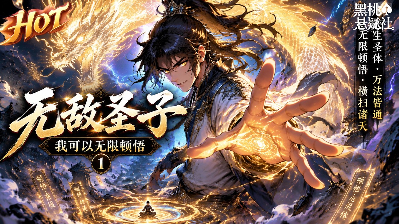 最热合集!《无敌圣子:我可以无限顿悟 1》:身为宗门圣子天赋卓绝,又觉醒无限顿悟能力!参悟功法触类旁通,修为飞速暴涨,纵横同代无人能敌! #热血 #男频 #爽文 #战斗 #玄幻 #黑桃悬疑社