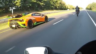 Huracan Sto vs Gsxr 750
