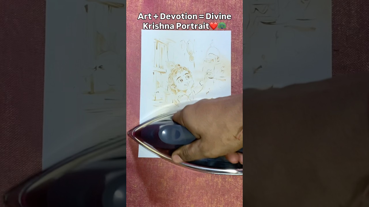 Art + Devotion = Baby Krishna Portrait | Milk + Needle Reveal 