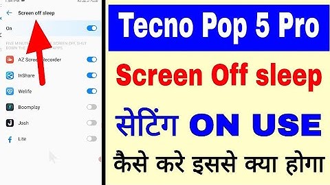 Tecno Pop 5 pro me screen off sleep on off kaise kare।how to use screen off sleep in tecno pop 5 pro