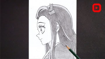 How to draw Nezuko Side View || Demon Slayer || Easy anime drawing || Easy drawing for beginners