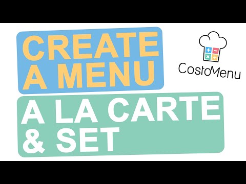 02 CostoMenu - Menus: How to create à la carte & set menus