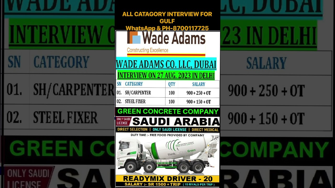 Wade adams and readymix company for gulf