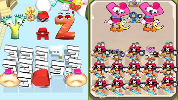 Alphabet Merge Hero Battle vs Merge Alphabet Food Battle Max Level Gameplay