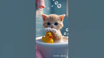 Cat & duck ai animation funny video #shorts #funny #cute